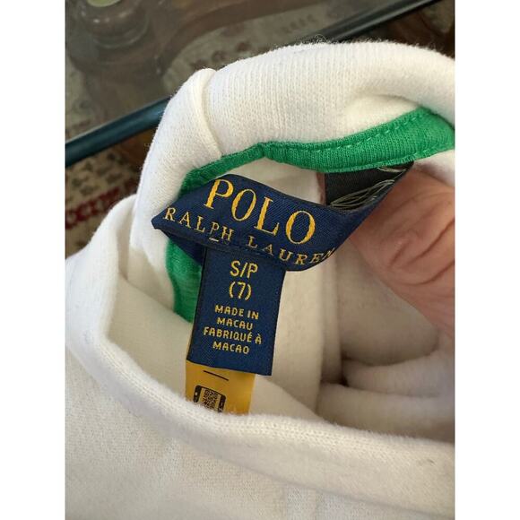 Polo Ralph Lauren Kids' Girl White Paint Splatter Fleece Hoodie Size Small - Picture 6 of 7